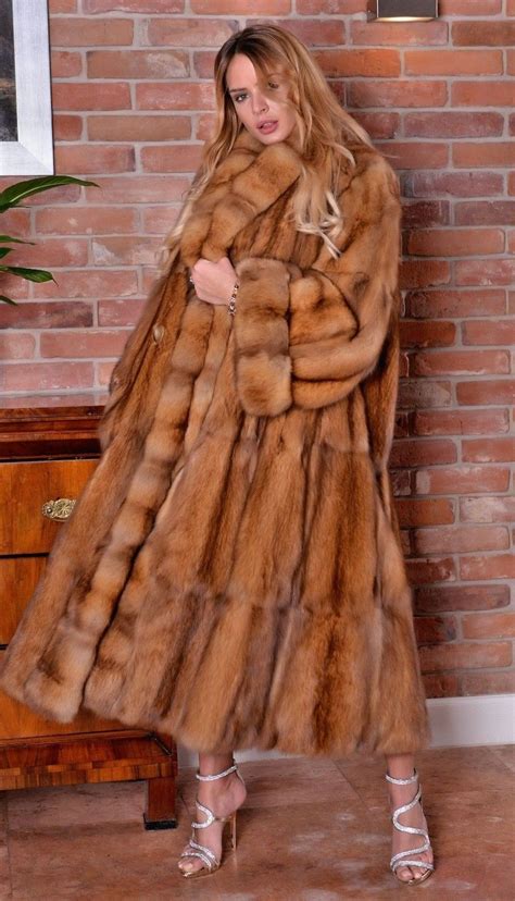 Golden Fur Long Fur Coat Sable Fur Coat Fur Coats Women