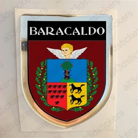 PEGATINA BARACALDO ESPAÑA Escudo de Armas 3D Relieve Bandera Pegatinas