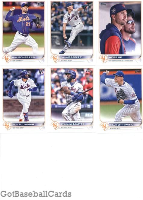 2022 Topps Update Baseball New York Mets Team Set Of 9