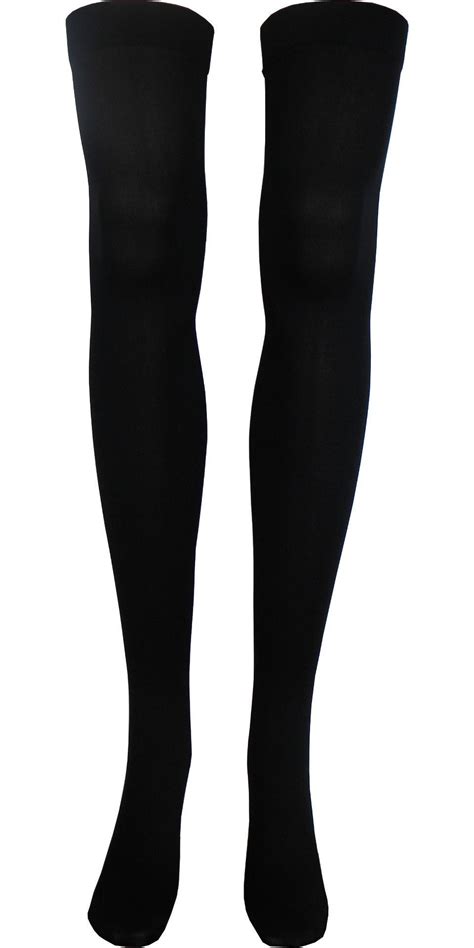 Solid Opaque Thigh High Socks In Black Poppysocks High Socks Outfits Sock Outfits Black