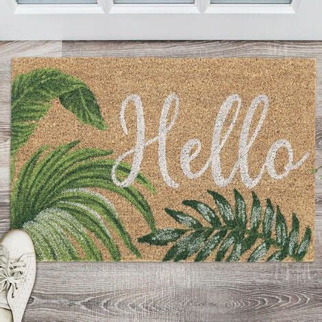 Relaxdays Zerbino In Fibra Di Cocco 40x60 Cm Design Hello Con