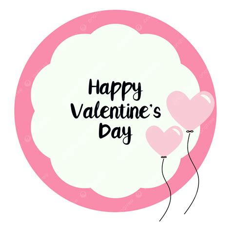 Tarjeta De Felicitación Del Día De San Valentín Rosa Simple Con Forma De Círculo Vector Png