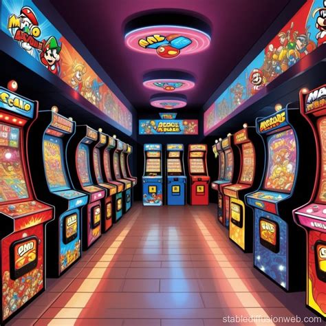 the arcade in the mall archway entrance blinking lights mario cart dance dance revolution coins ...