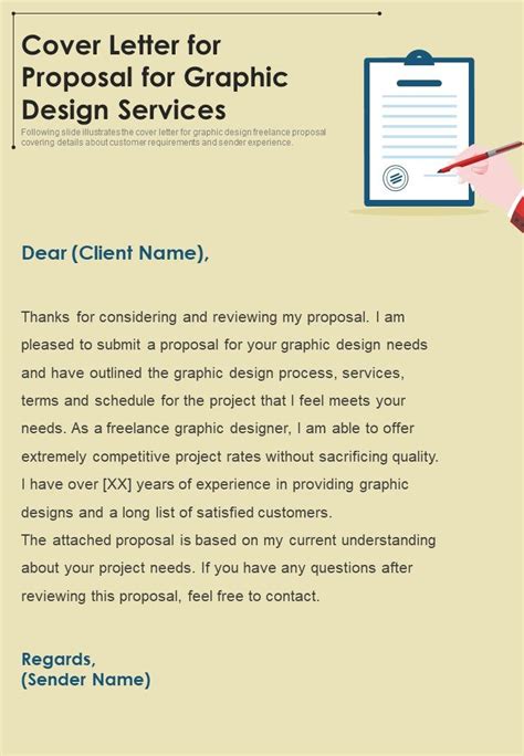 Cover Letter For Proposal For Graphic Design Services One Pager Sample