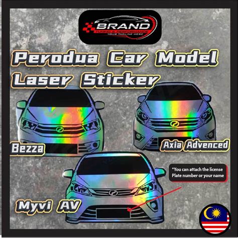 Readystock Perodua Car Model Laser Sticker Myvi Bezza Aixa Viva