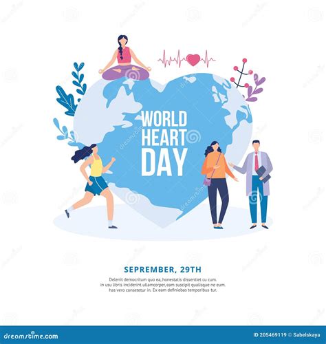 Colorful Poster With Concept Of Global World Heart Day A Vector