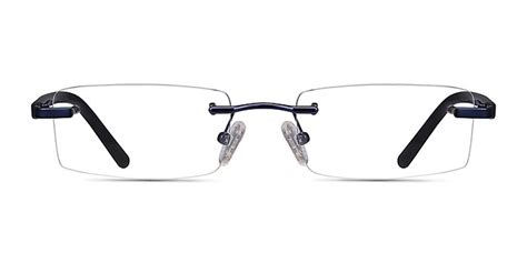 Montecelio Rectangle Navy Rimless Eyeglasses Eyebuydirect Canada