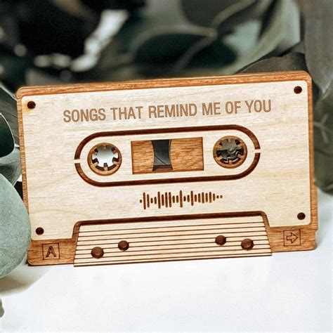 Amazon Personalized Wooden Retro Cassette Tape Spotify Plaque