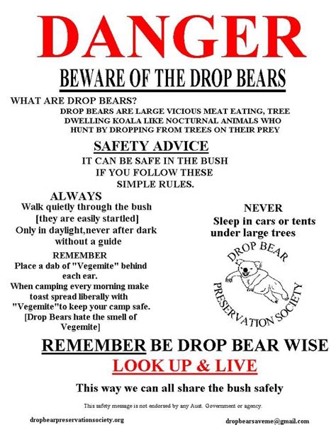 Drop Bear Warning