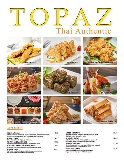 Menu 1 — Topaz Thai Authentic