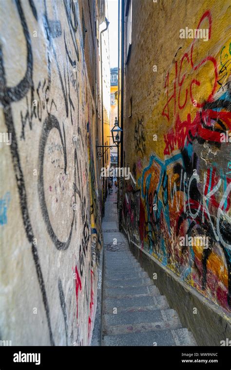 Marten Trotzigs Grand Narrowest Alley In Stockholm Located In Gamla