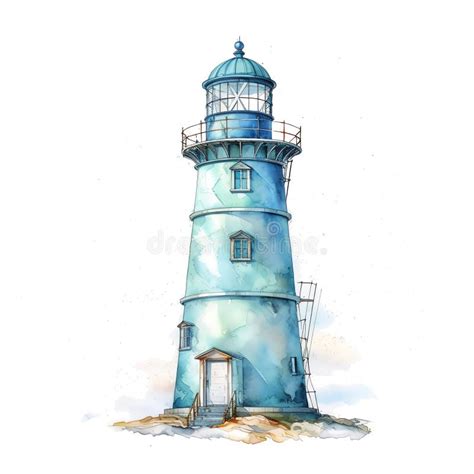 Aquarelle Du Phare Marin Illustration Animaux Marins Clipart