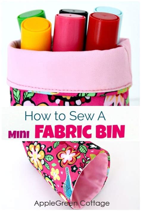 Mini Diy Storage Bin Free Template Applegreen Cottage Sewing