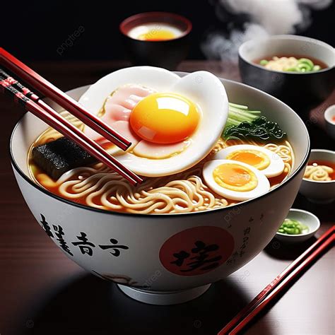 Delicious Ultra Detailed 8k Cg Japanese Ramen Chopsticks Egg Background