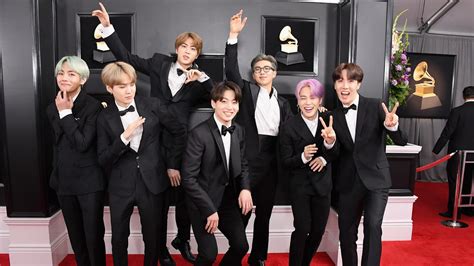 BTS Wears Custom Korean Tuxedos on the Grammys Red Carpet | Vogue