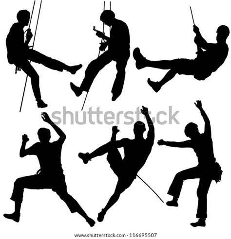 698 Male Mountain Climber Silhouettes Hanging Images Stock Photos 3d