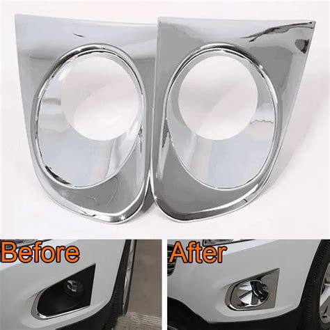 2pcs ABS Chrome Front Fog Light Lamp Cover Trims Decoration Frame