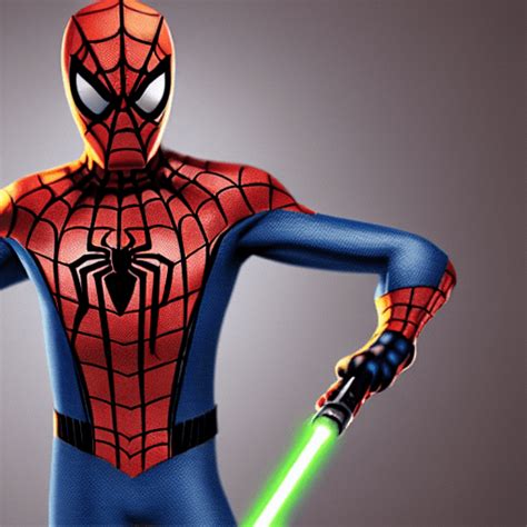 Spiderman With A Lightsaber · Creative Fabrica