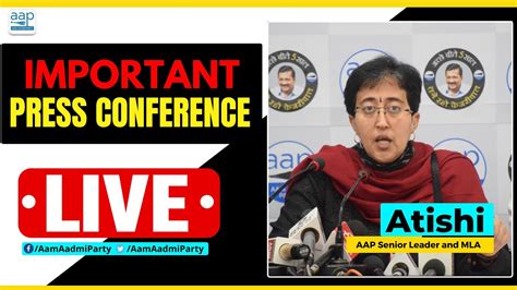 Live Aap Senior Leader Atishi Addressing An Important Press