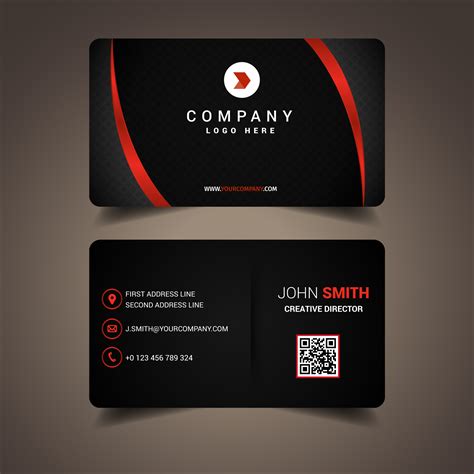 Black And Red Lined Business Card 212854 Vector Art at Vecteezy