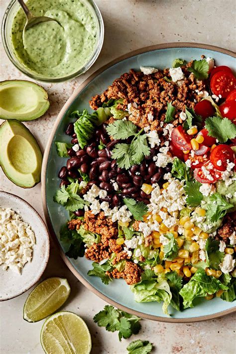 Chicken Taco Salad With Tangy Avocado Lime Dressing Kalejunkie