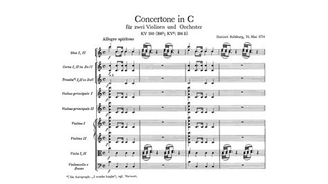 Mozart Concertone In C Major K 190 186E With Score YouTube