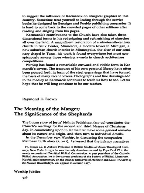 The Meaning Of The Manger The Significance Of The Sheperds By Brown