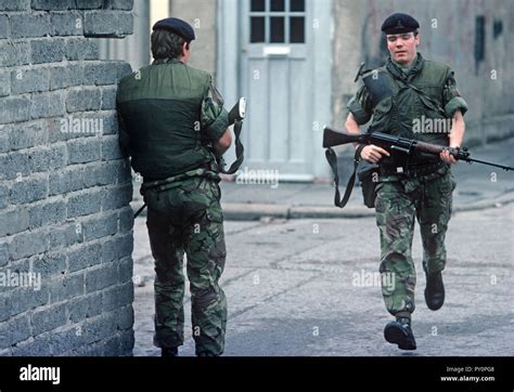 Belfast 1974 British Army Soldiers On Patrol In West Belfast A