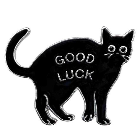 Black Cat Good Luck Enamel Lapel Pin In 2022 Black Cat Good Luck Cat