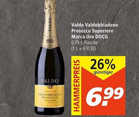 Valdo Valdobbiadene Prosecco Superiore Marca Oro Docg Angebot Bei Marktkauf