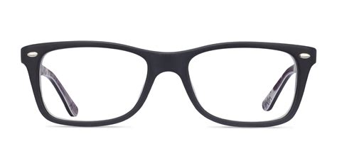 Ray-Ban RB5228 - Rectangle Black & Gray Frame Eyeglasses | Eyebuydirect