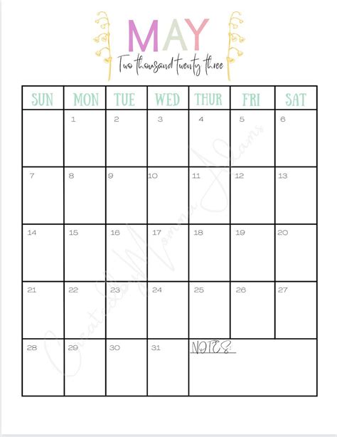 Monthly Calendar Printable 2023 2023 Calendar Digital 2023 Etsy Uk