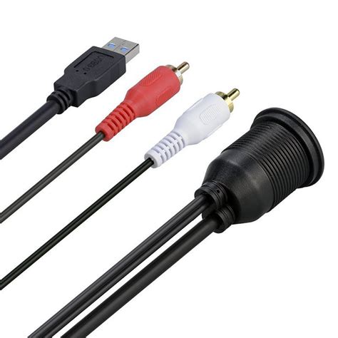 Kundenspezifische Usb Zu Dual Rca Mm Aux Auto Unterputzkabel