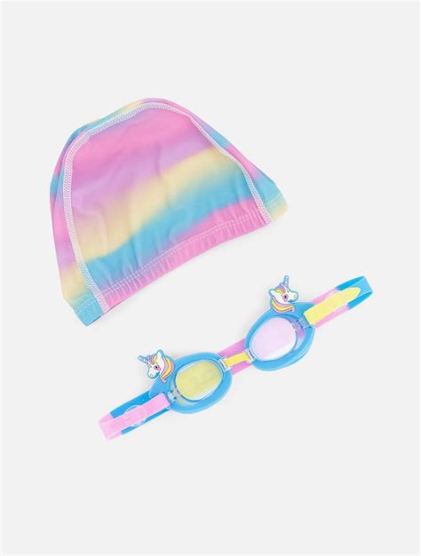 Myrunway Shop Woolworths Multi Ombre Swimming Cap And Goggles Set For