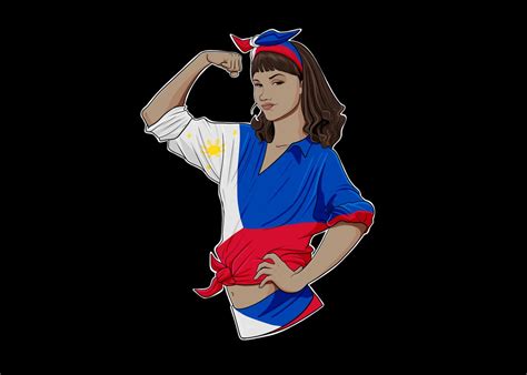 Filipino Girl Unbreakable Filipino Heritage Philippines Flag Greeting