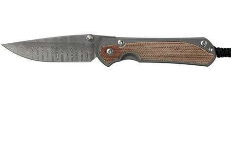 Chris Reeve Sebenza Large Natural Micarta Ladder Damascus L