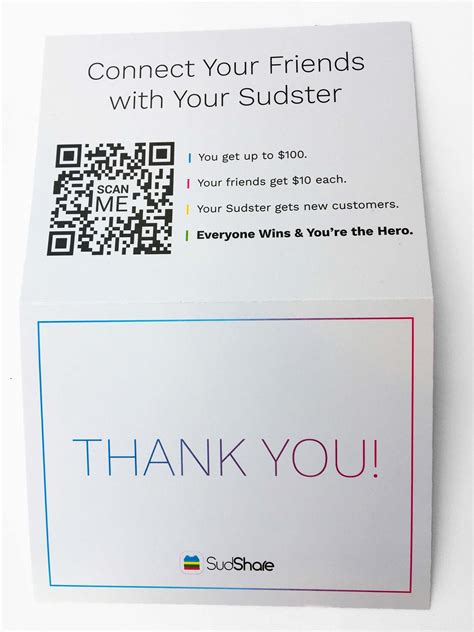 Referral “Thank You” Cards (50ct) – SudShare