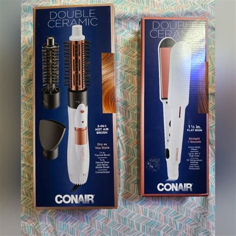 Conair Hair Conair In Double Ceramic Hot Air Brush Conair Double Ceramic In Flat