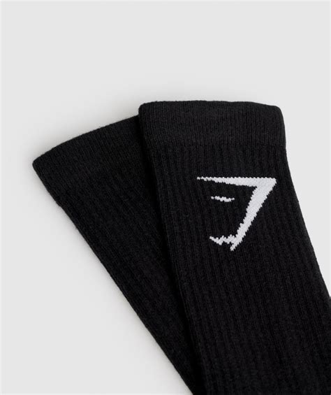 Gymshark Crew Socks 3pk Black Gymshark