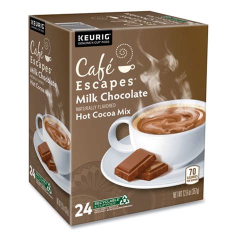 Cafe Escapes Milk Chocolate Hot Cocoa K Cups Box