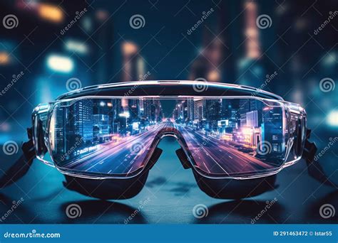 Futuristic Vision Goggles Smart Glasses Ai Generated Stock