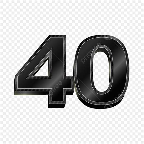 Number 40 Vector Hd Images Black Gradient 3d Number 40 40 Number