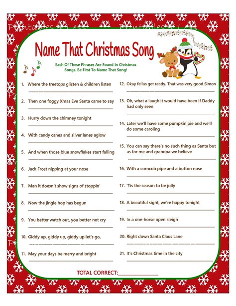 Christmas Song Games With Pictures