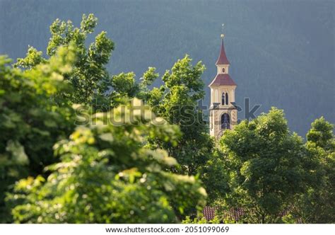 Bell Tower Catholic Church Appearing Behind Stock Photo 2051099069