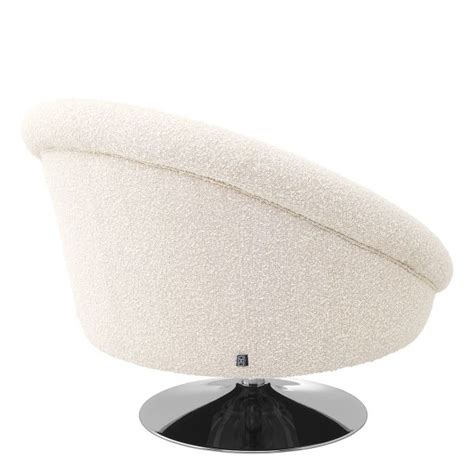 Luxury Eichholtz Swivel Chair Nemo Bouclé Cream Designer TULIP INTERIORS