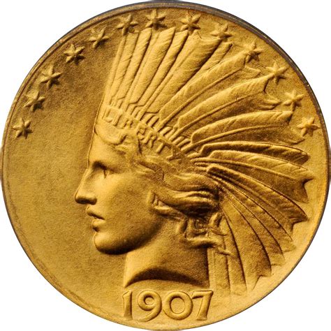 1907 Periods Wire Rim Indian Head 10 Gold Sell Coins