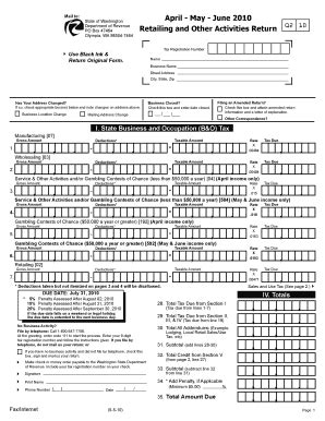 Fillable Online Dor Wa If So Check Appropriate Box Es Below And Note