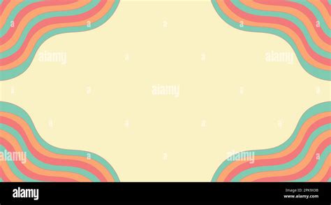 Groovy Banner With Copy Space Psychedelic Frame 1970s Art Background