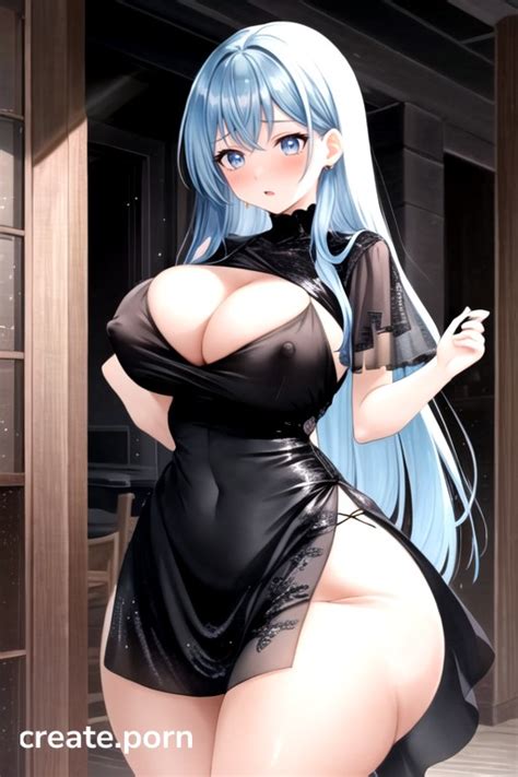 Form Fitting Clothes Cleavage Extremely Large Ass AI Porn