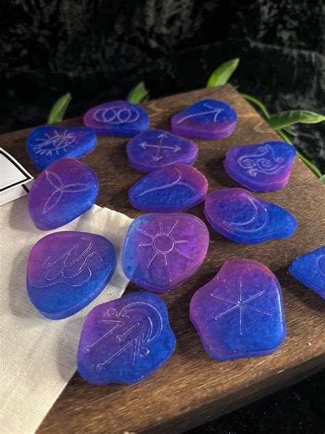 Two Tone Witch Rune Stones No Engraving Color Resin Runes For